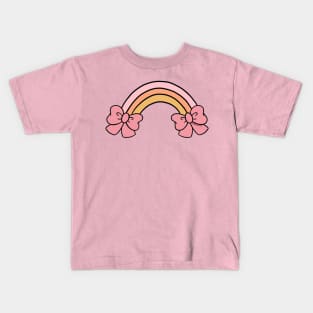 Bow Rainbow in Pink Kids T-Shirt